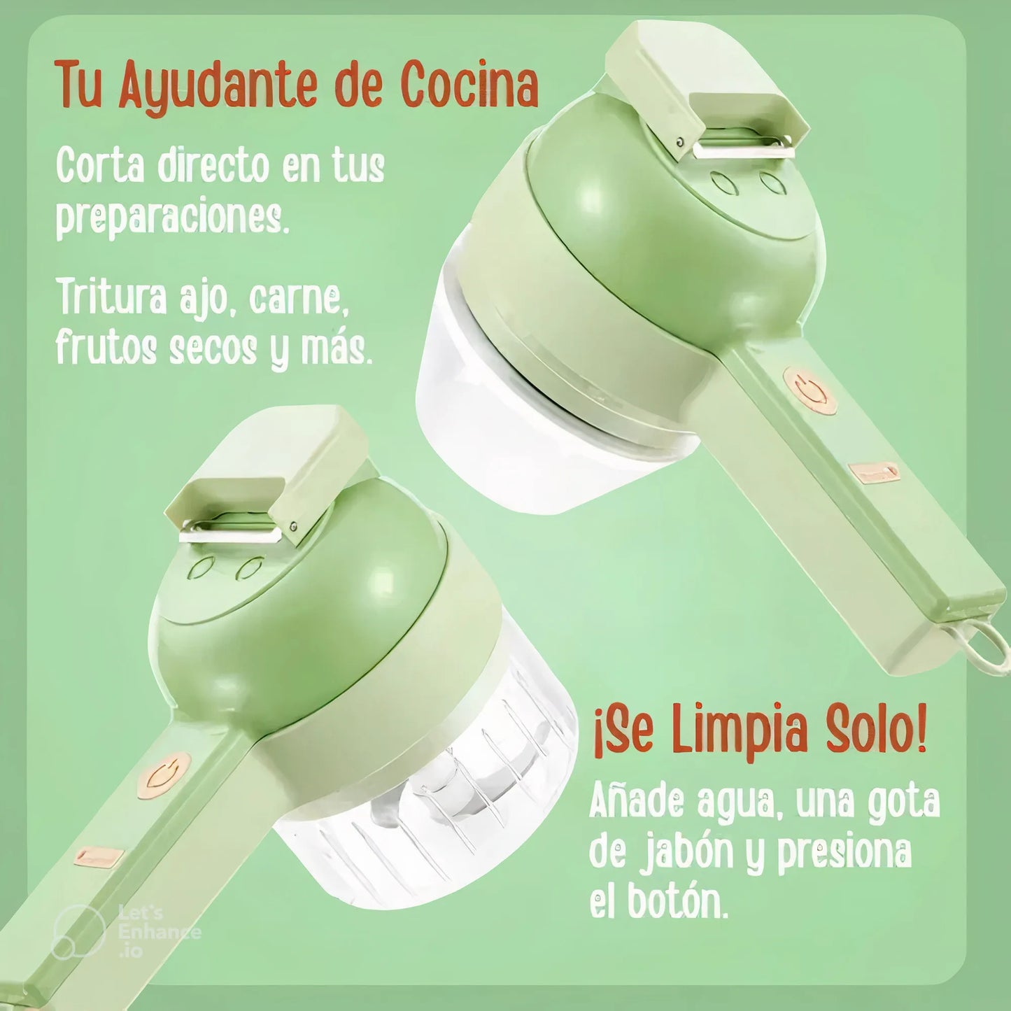 🔥 Picadora Eléctrica Recargable | Corta Vegetales en Segundos